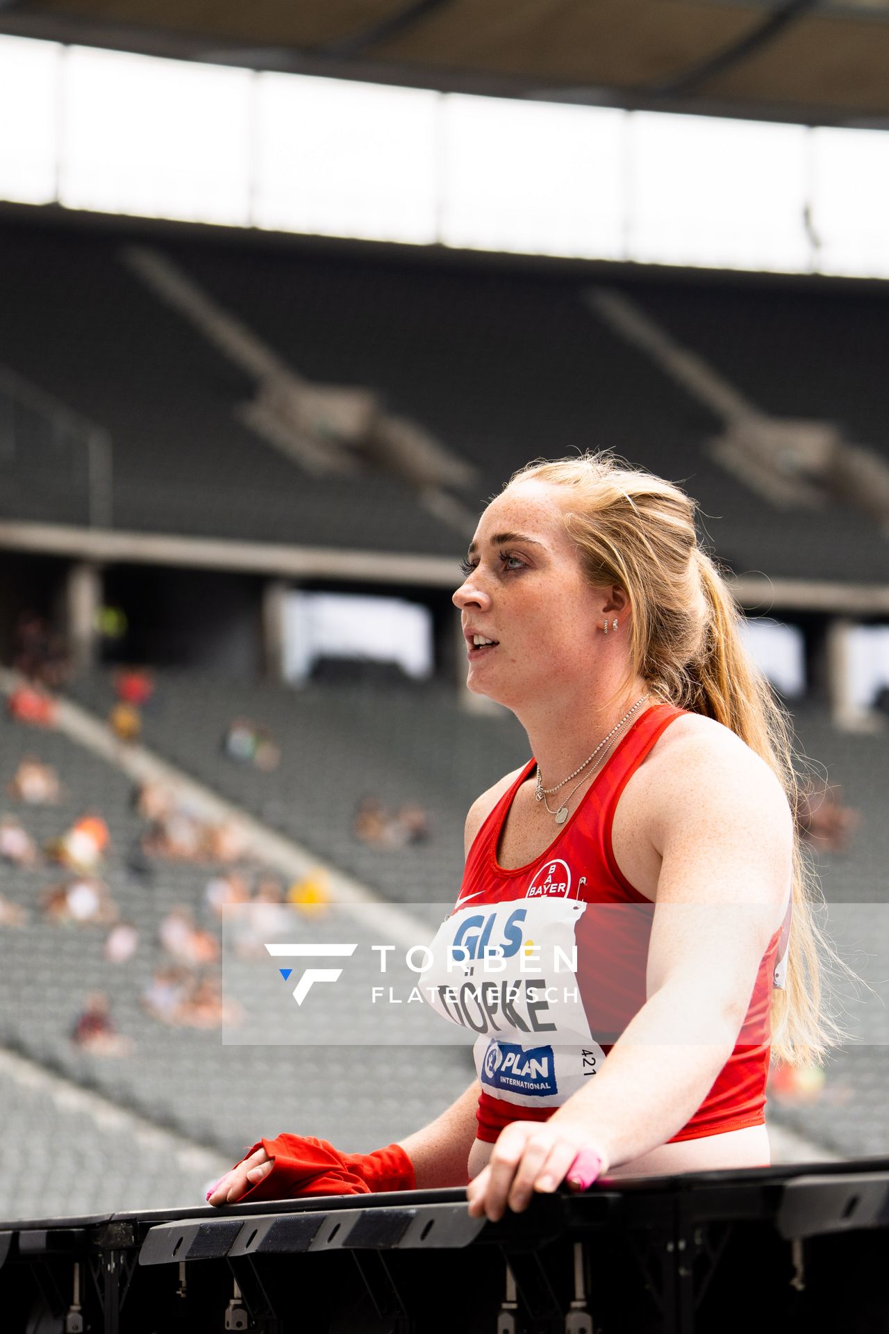 Michelle Doepke (TSV Bayer 04 Leverkusen) waehrend der deutschen Leichtathletik-Meisterschaften im Olympiastadion am 25.06.2022 in Berlin